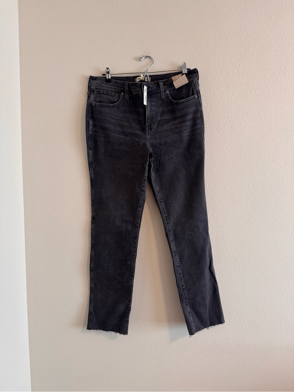 NWT Madewell Black Straight-Leg Jeans
